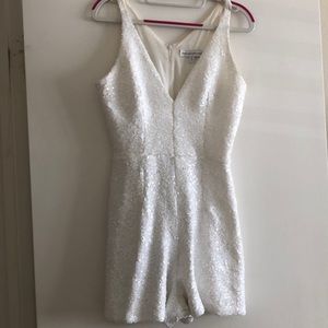 White sequins romper